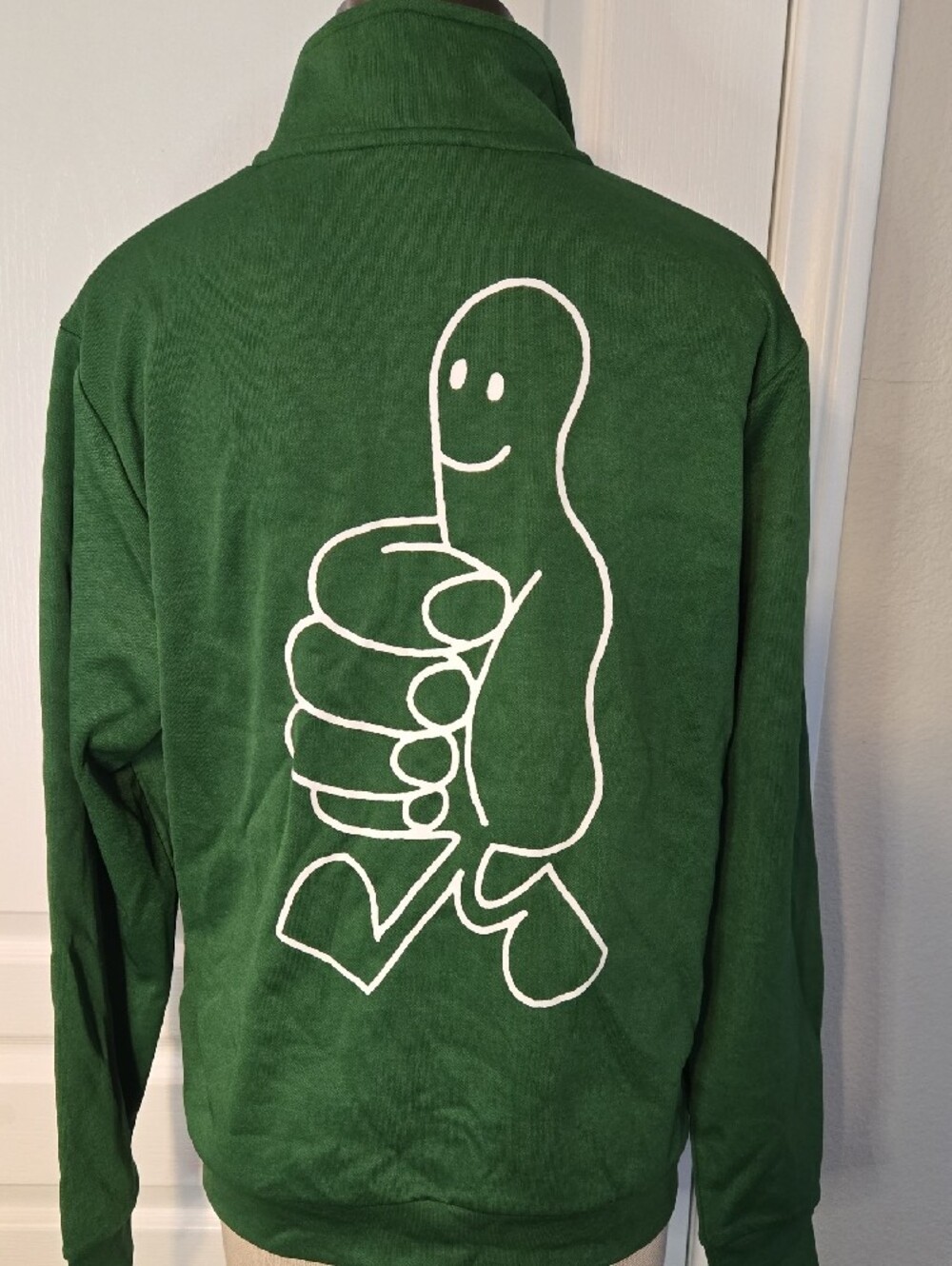 Rex Orange County Green Quarter-Zip Sweatshirt with 'WHO CARES?' Graphic - Picture 4 of 5
